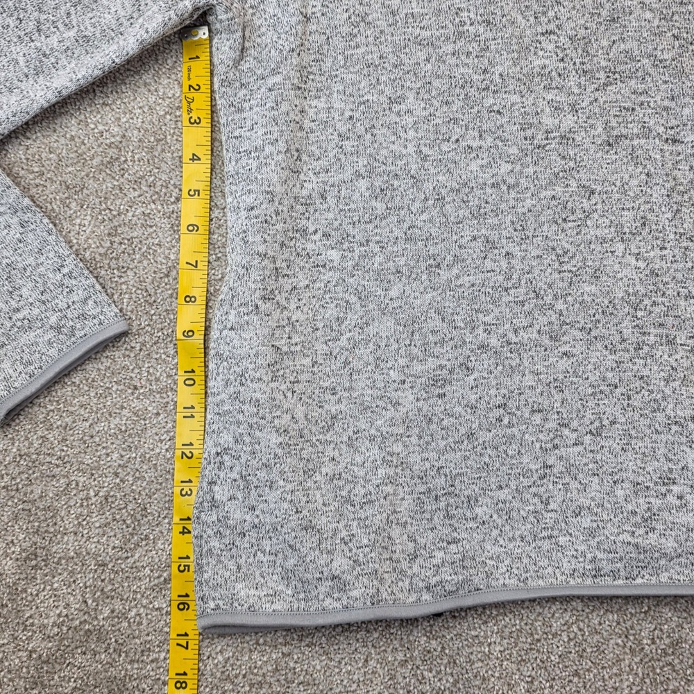 Chaps Mens Large Gray Heathered Quarter Zip Pullover FleeceSweater Mock Neck 446 - Picture 3 of 5
